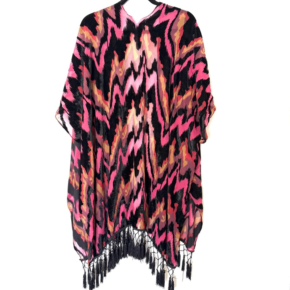 Free People Kimono Velvet Fringe OneSize